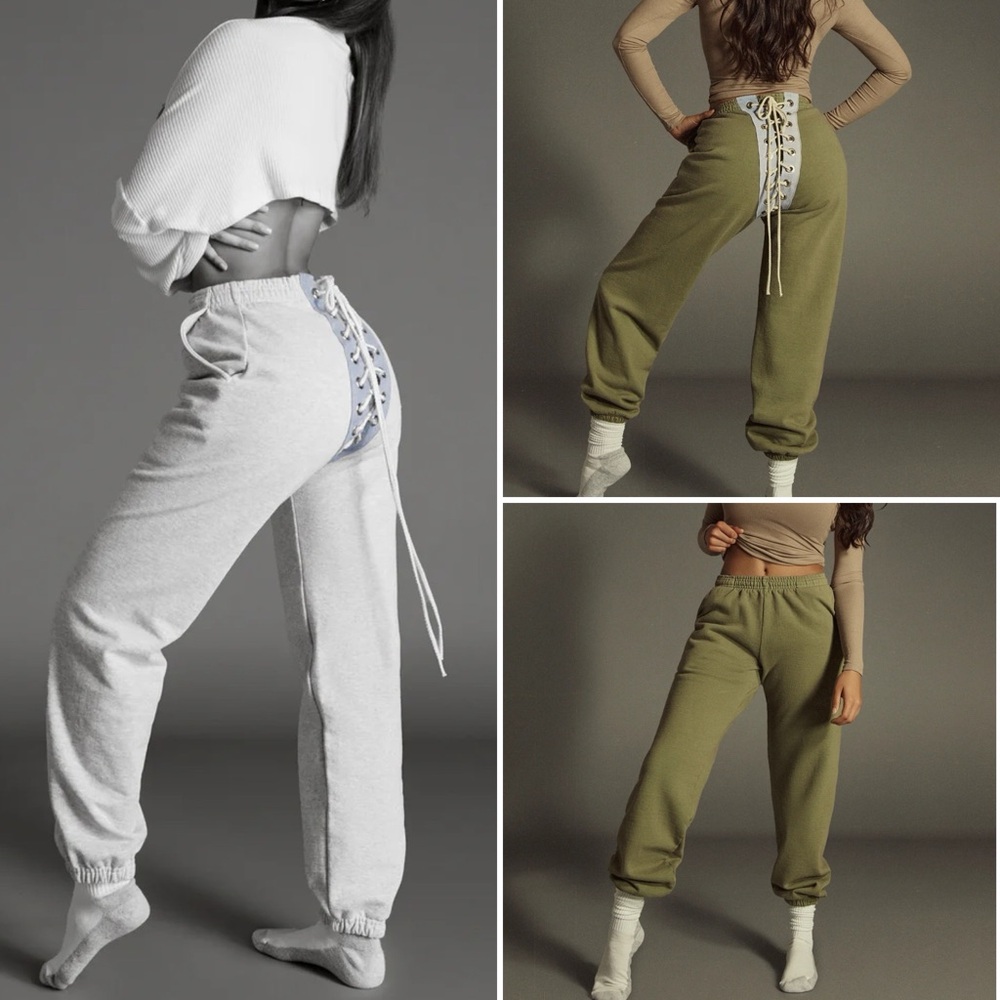 Samaria Leah Nicki Jogger Sweatpants in Sage Green